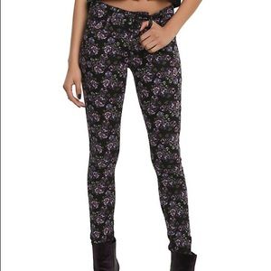 Purple floral skinny jeans